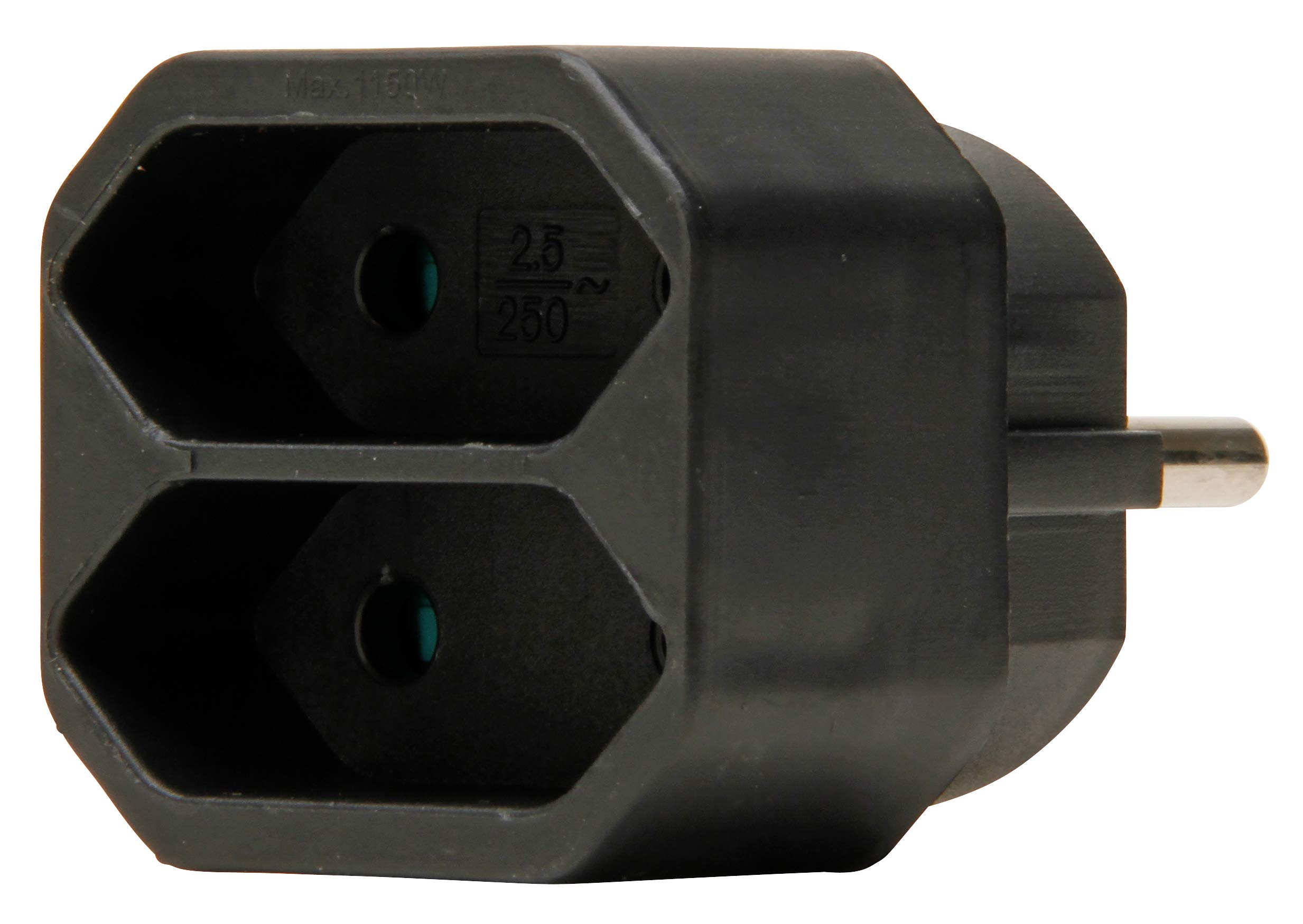 Kopp Adapter Euro 2-drożny, 1 sztuka, czarny, 174105004