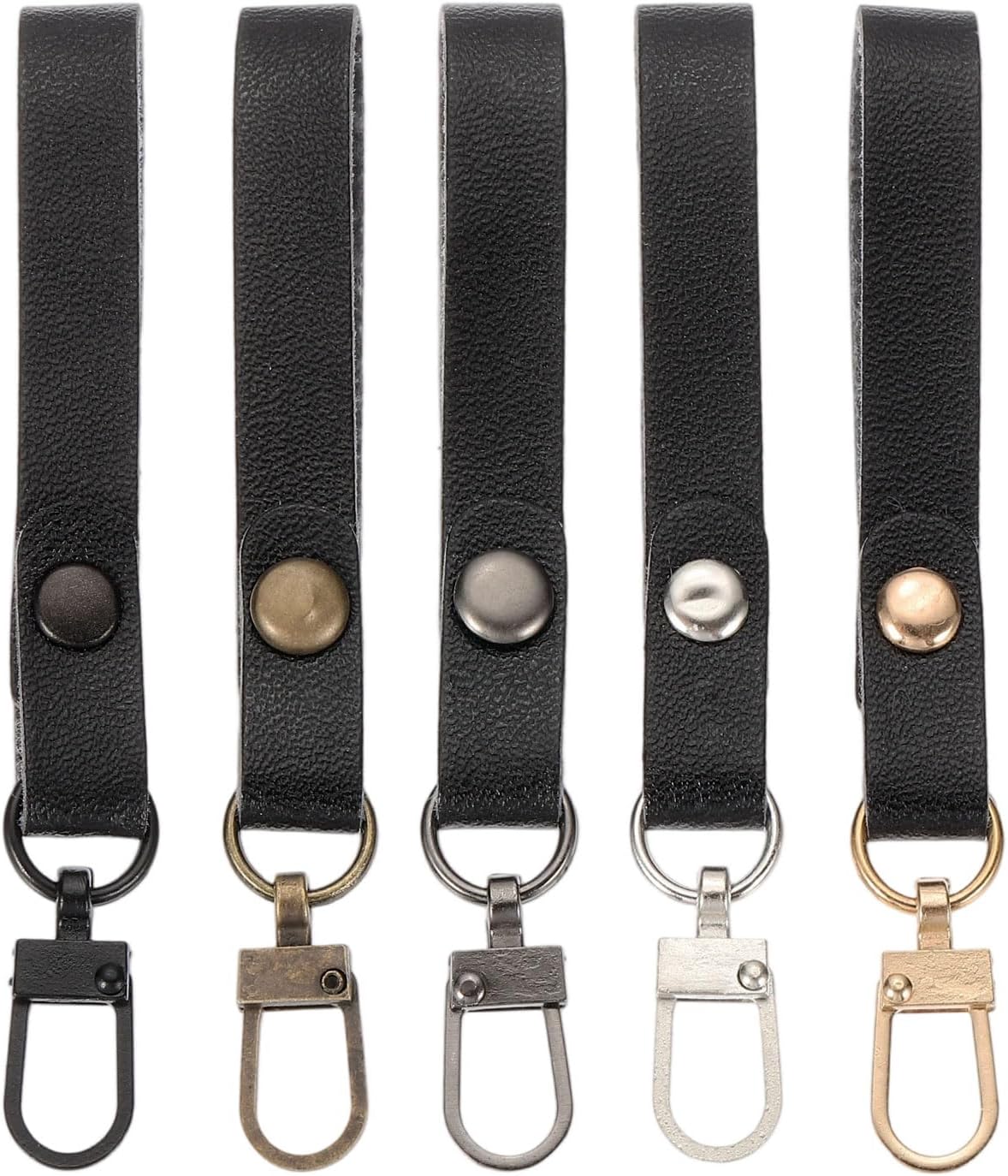 uxcell Zipper Pull 4inch Leather Replacement Repair Kit Black 5Pcs
