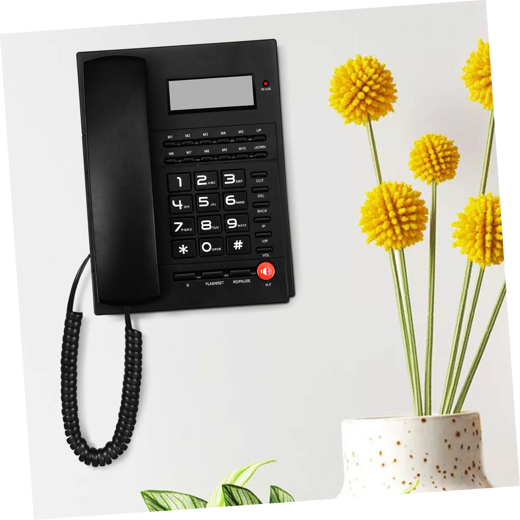 Telefono con per Anziani e Ufficio Display Chiaro Grandi Ergonomici Multiple e Controllo Volume Regolabile per Casa e Hotel