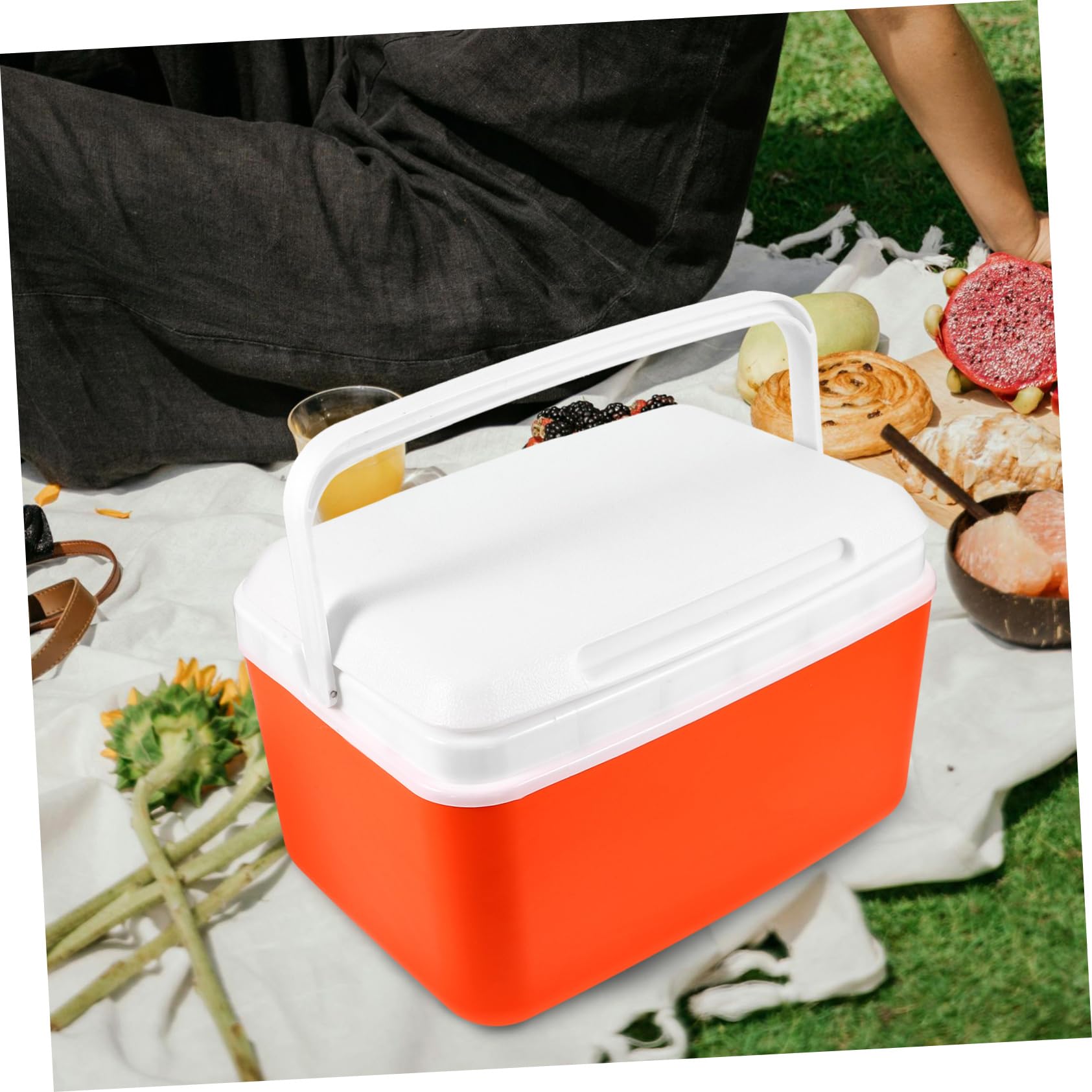 Caja térmica portátil aislada con asa, contenedor de alimentos multifunción para picnic al aire libre, camping, barbacoa, pesca, incluye paquetes de hielo y panel de hielo, duradero y fácil de