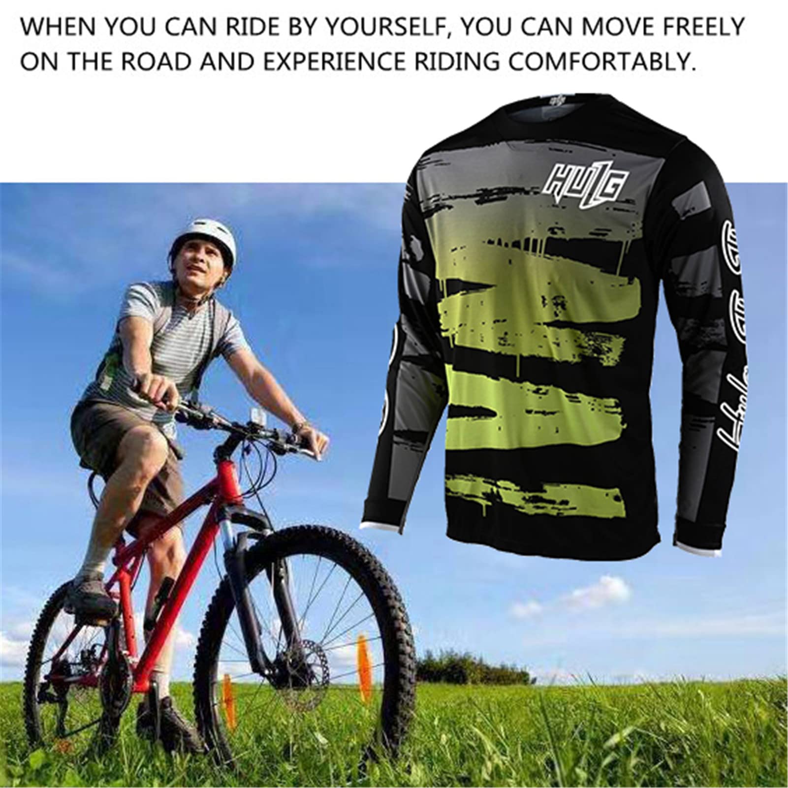 Maglia CiclismoTraspirante Estivi MTB ConmanichelungheTraspirante Asciugatura Rapida Magliette Mountain Bike Uomo