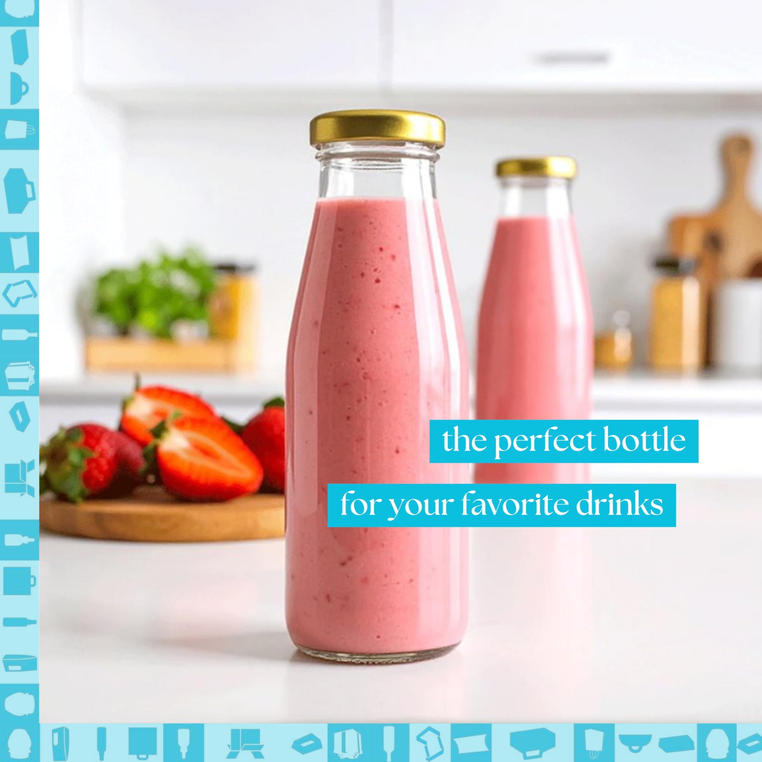Espirito Rebelde 50 bottiglie di vetro vuote da 500 ml con coperchio, bottiglie di vetro per succo, latte, barbecue, salse, ideali per picnic, matrimoni e feste