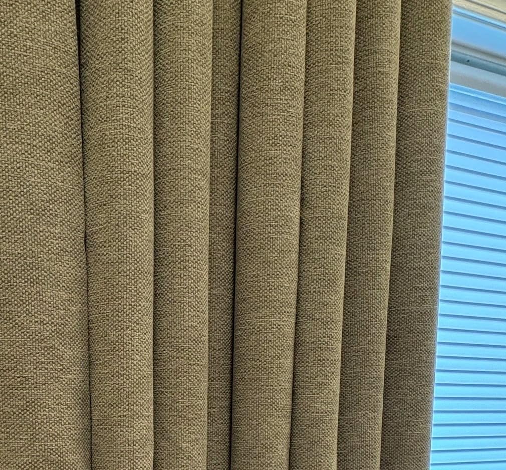 Ikiriska Custom Luxury Thick and Heavy Polyester Curtains (Khaki Green)