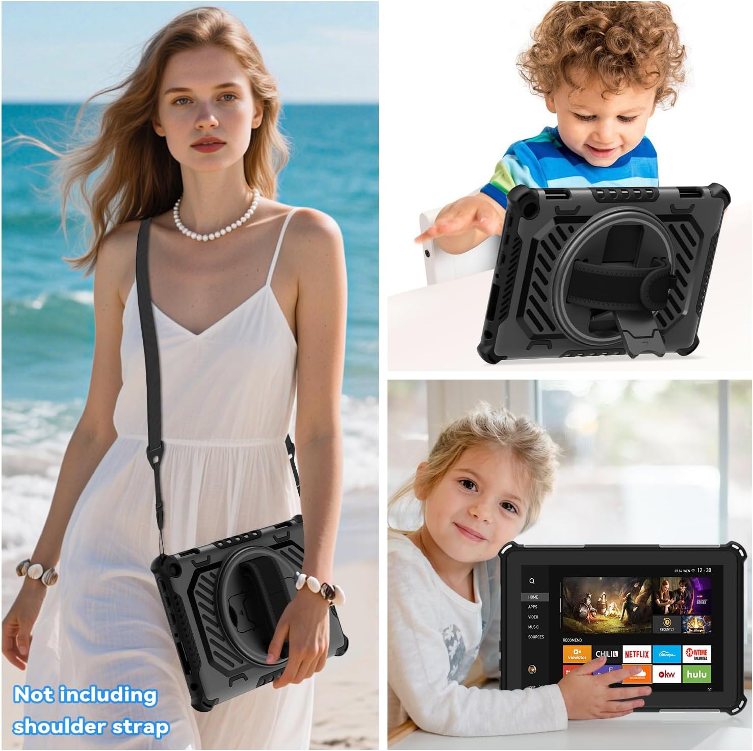 ROISKIN for Fire HD 10 & HD 10 Plus Tablet Case 13th Generation, with 360 Kickstand Hand Strap