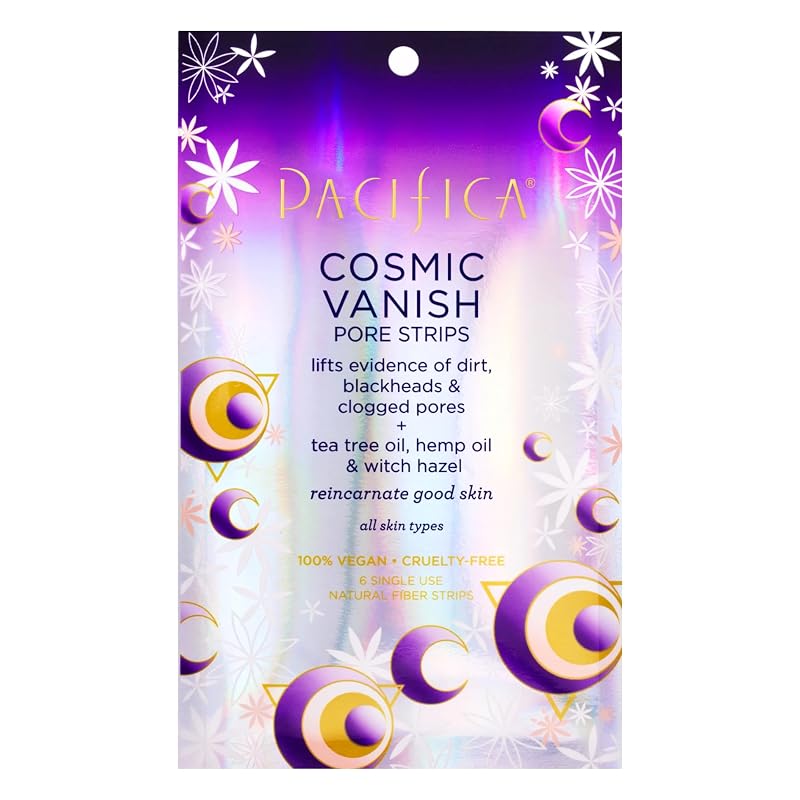 Tiras para limpeza dos poros Pacifica Cosmic Vanish para nariz, queixo e testa, Pacote com 6