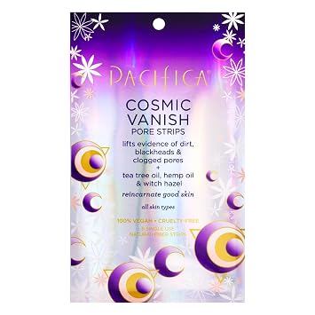 Pacifica - Blackhead Remover Pore Strips - 2-PACK Cosmic Vanish - for Nose, Chin & Forehead - Deep Cleansing Nose Strips w/Instant Pore Unclogging - Oil-Free Vegan Dermatologist Tested