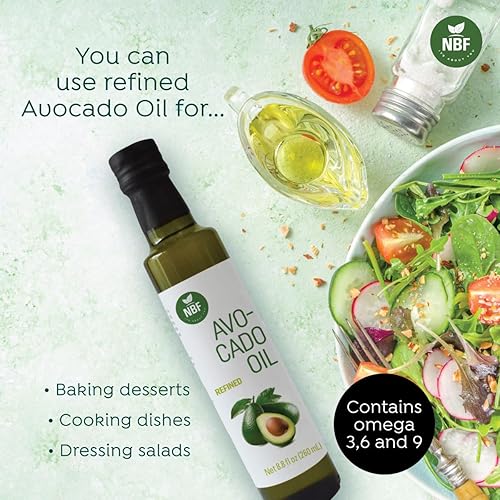 Miniatura 9 de Aceite de aguacate refinado NBF 128floz prensado en frío para cocinar dieta keto