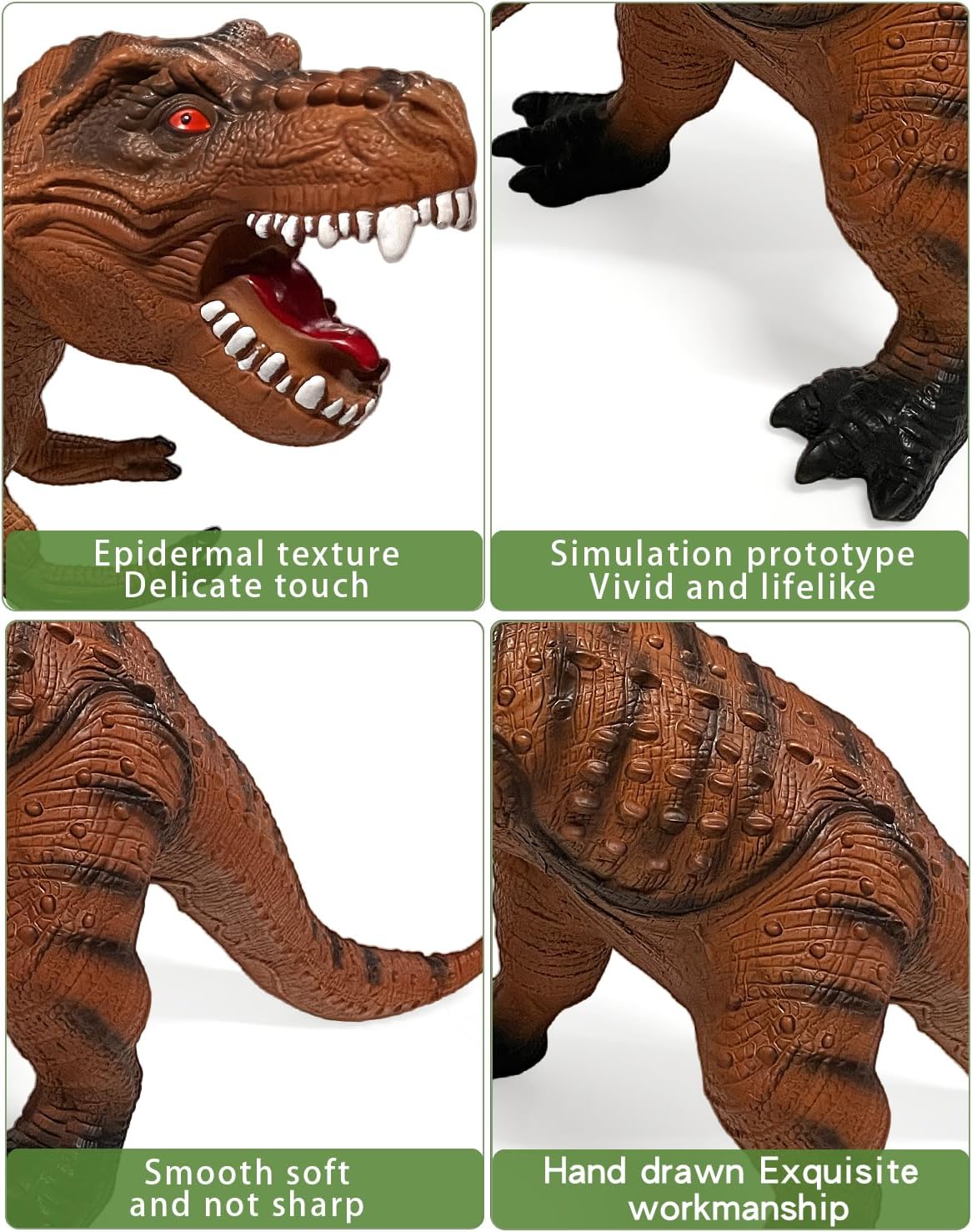 Big Dinosaur Toys for Toddlers-28 inches Tyrannosaurus Rex Dinosaur Figures, Jumbo Realistic Dinosaur Toys for Boys Girls Gift, Kids Ages 1 2 3 4 5 6 7 8 (Brown) - Image 8