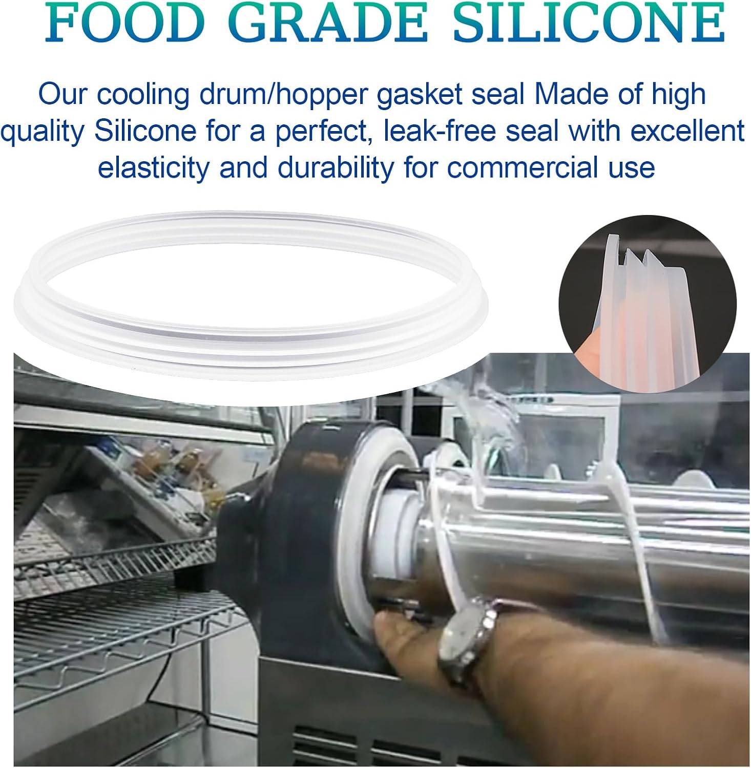 EAORBD Cooling Drum/Hopper Gasket Seal Compatible with Bunn Ultra 2 Slush Machine, 26792.0000 32079.0000 for Ultra Slush Machine Parts - Food Grade Silicone 2 Parts