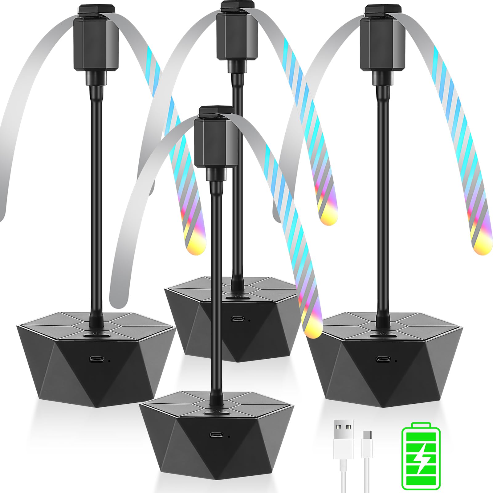 chemotex Fly Fan for Rechargeable Tables, Rotating Table Fan to Keep Flies Away From Food, Portable Fly Repeller with Stop Blades