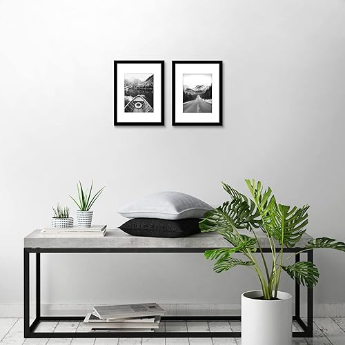 Vista 209 de Americanflat Portarretratos de 8 x 12 pulgadas con plexiglás pulido, juego de 2 portarretratos de 6 x 8 pulgadas con paspartú o para fotos de 8 x 12