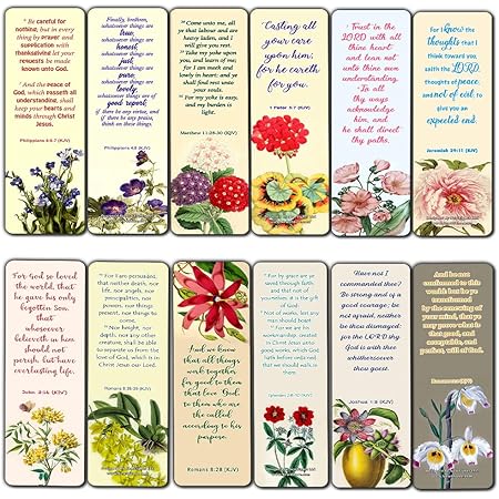 Bible Verses About Flowers Kjv Amazon.com : Christian Flower Bookmarks For Women Girls Tweens Kjv  Scriptures Series 1 (30 Pack) - Bible Verse John 3:16 Jeremiah 29:11 Joshua  1:9 Encouragement Gifts Stocking Stuffers Church Supplies Vbs : Office  Products