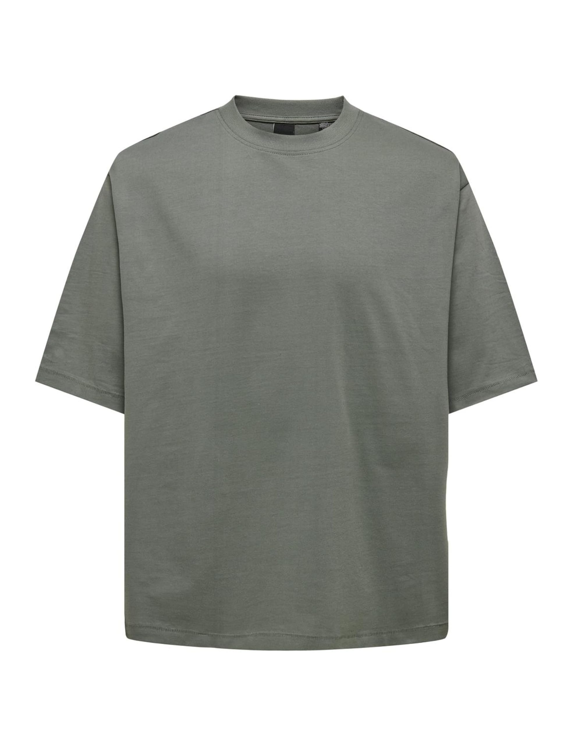 ONLY & SONS Male T-Shirt Loose Cut Crew Neck T-Shirt, Castor Gray, XS