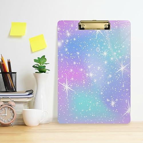 Miniatura 5 de Portapapeles mágico blanco brillante, diseño de moda, portapapeles de plástico tamaño carta para estudiantes, niños, mujeres y hombres, tablero de