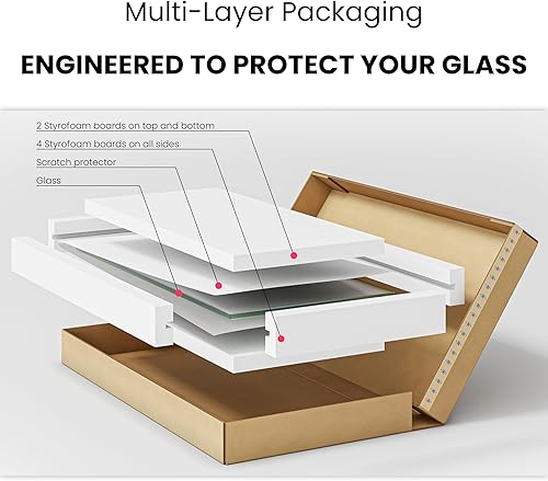 Miniatura 3 de Espejos de pared, azulejos de espejo de pared de vidrio de 12 x 10 pulgadas (4 unidades), espejo grande de cuerpo completo para gimnasio en casa,