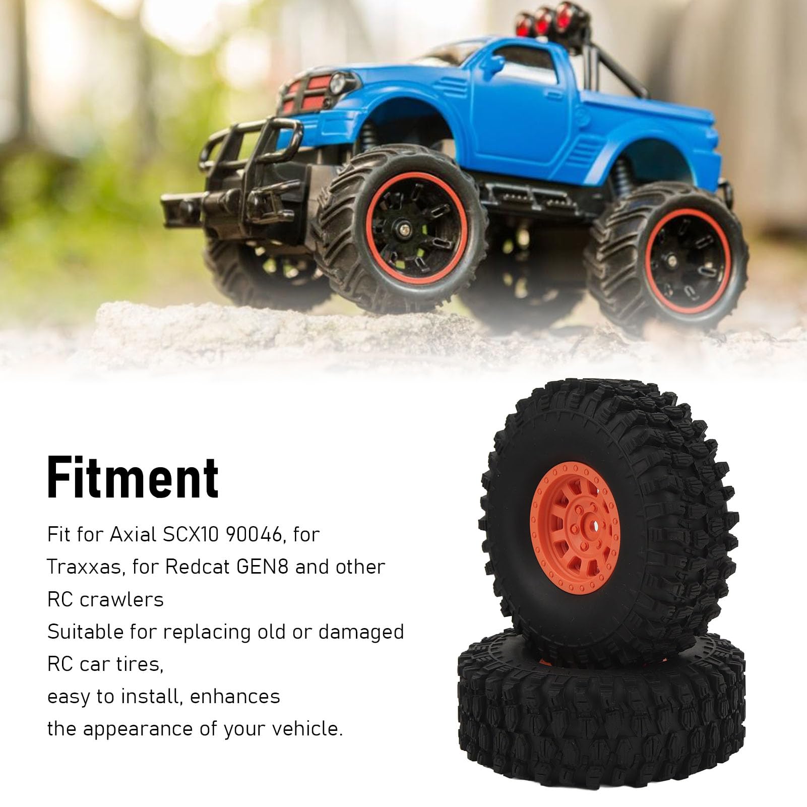 Dilwe 4 Pneumatici In Gomma Cingolati Per Axial SCX24 1/24 - Ruote Antiscivolo Con Battistrada Per Auto RC, Ricambio E Upgrade (tipo B)
