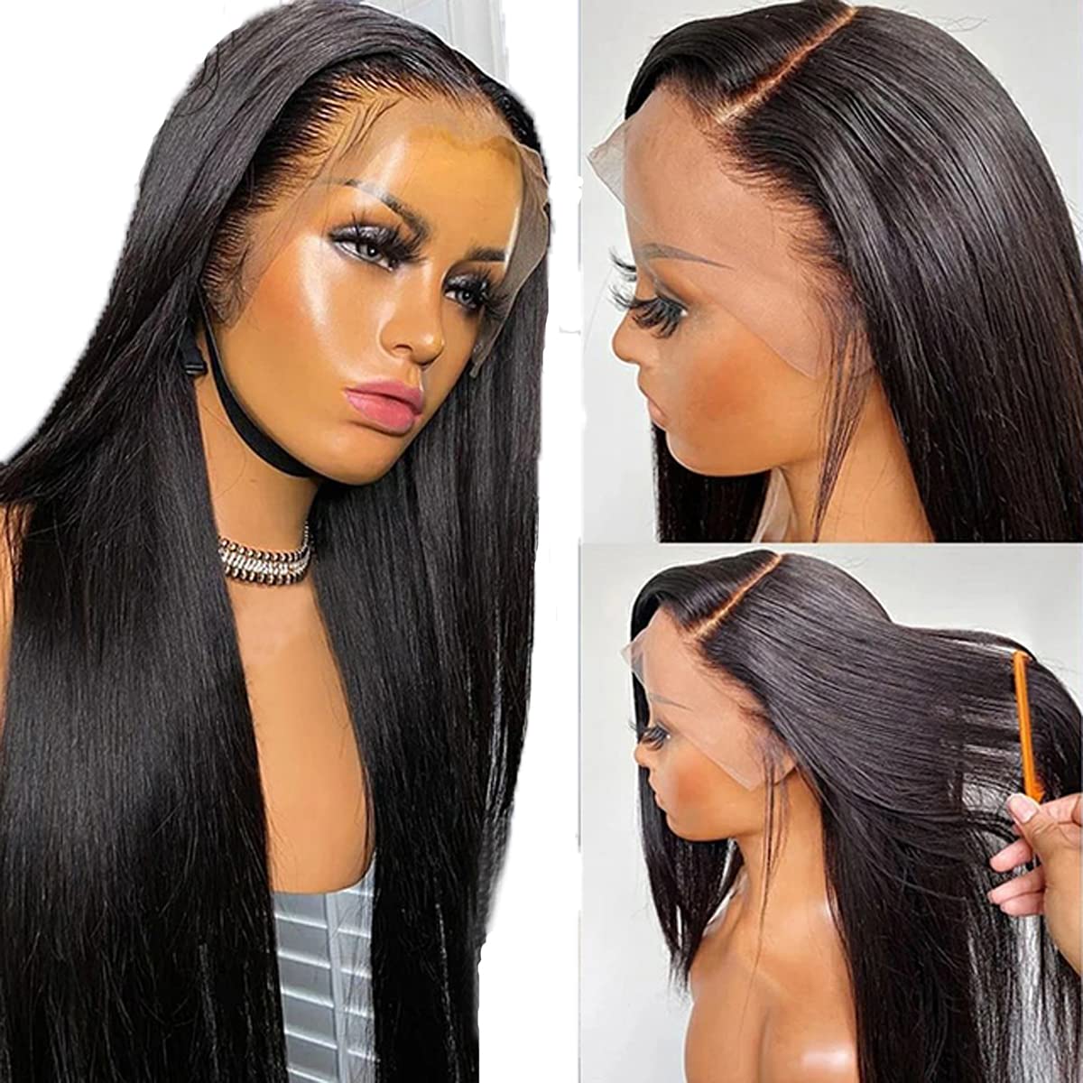 Arabella 24inch Lace Front Wigs Human Hair 10a 13x4 HD Lace Front Wigs Straight Wigs Human Hair With Baby Hair Pre Plucked Bleached Knots 180% Density Human Hair Wigs for Women (24 inch, 13X4 Straight Wig)…