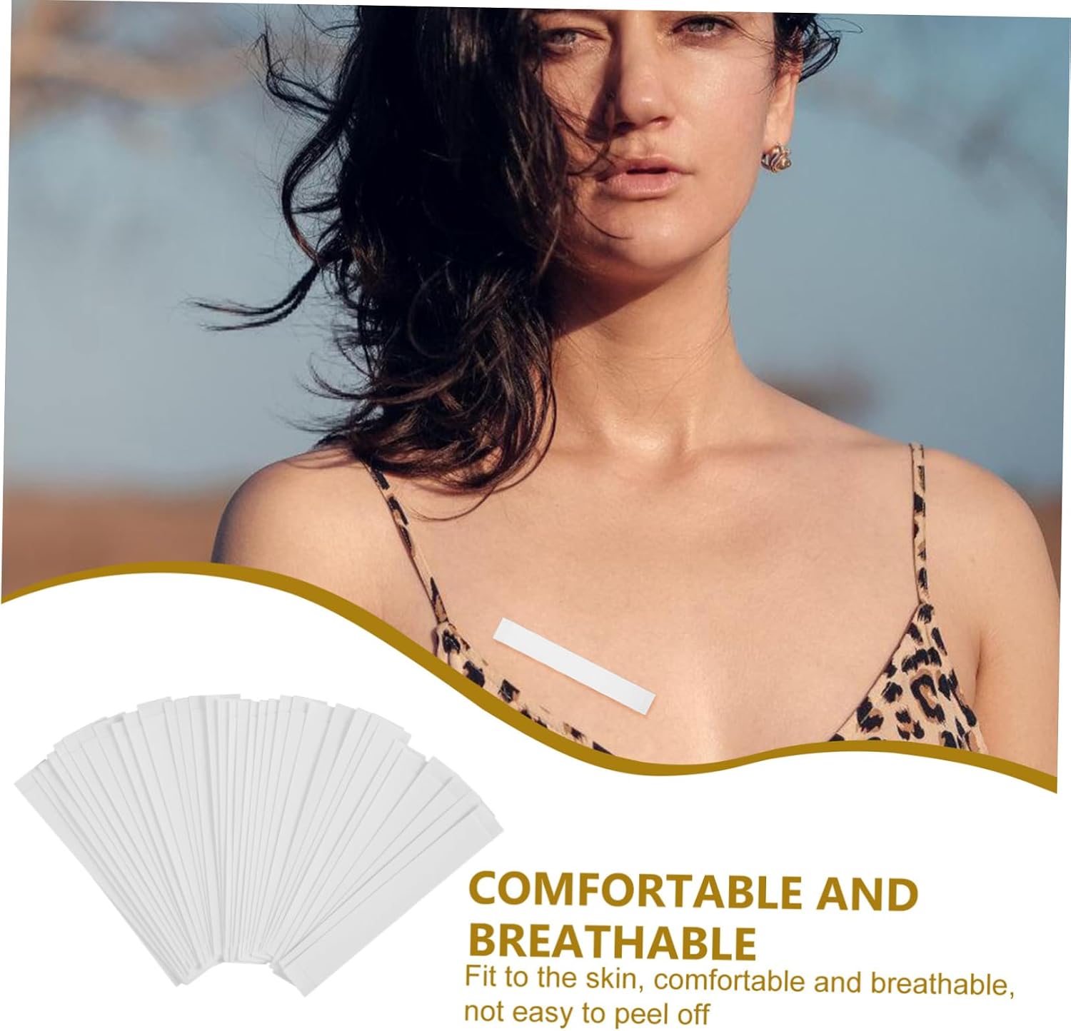 NOLITOY 72Sheets Adhesive Body Tape for Women Double Sided Transparent Strips Exposure Clothing Protector for Dresses and Low Cut Tops Easy to Carry Discreet Fashion
