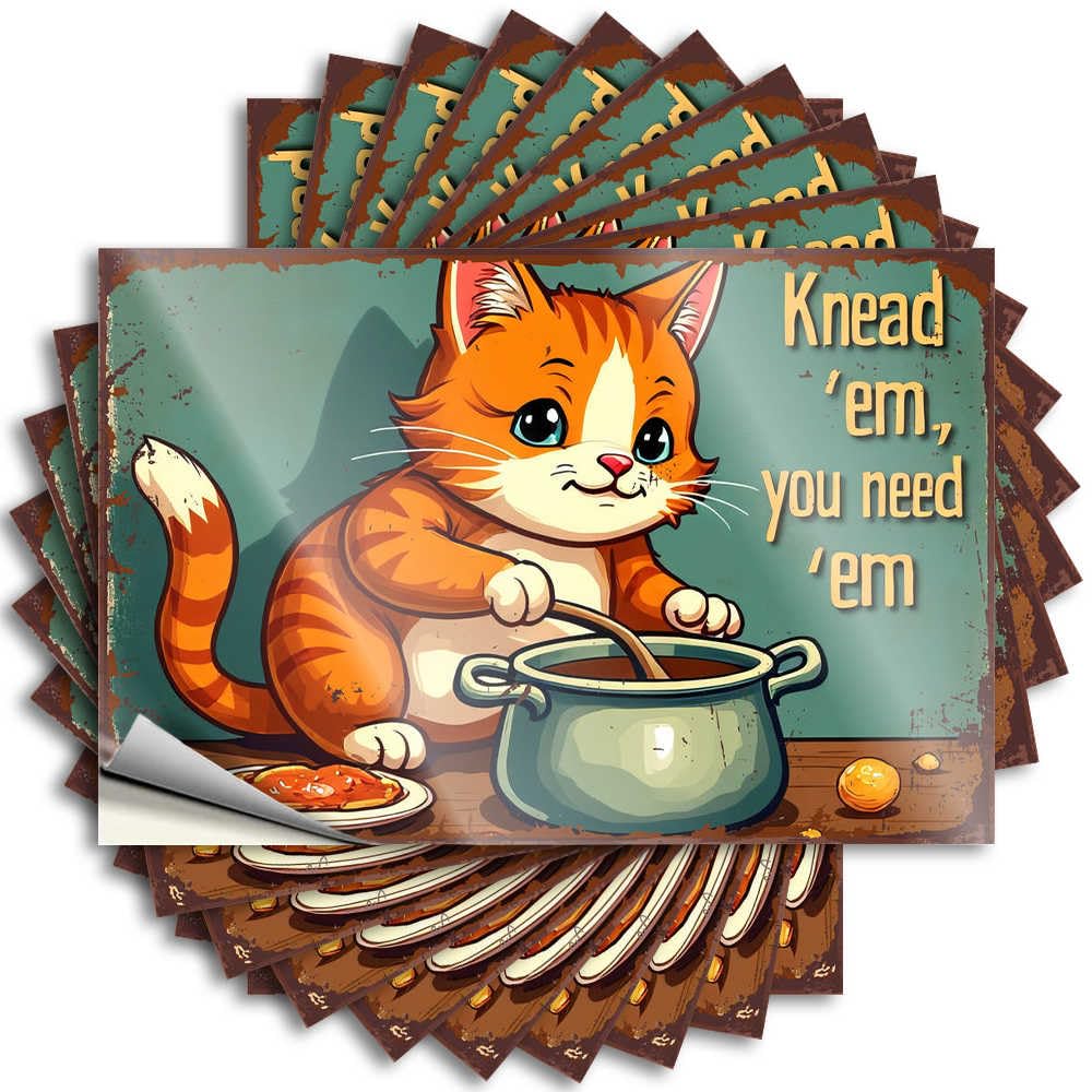 Fzfn Colour Quote Girly, Narrow Garage Knead 'Em, You Need 'Em: A Whimsical Cat's Bakery Adventure | Front Door Decorations(12X18cm)