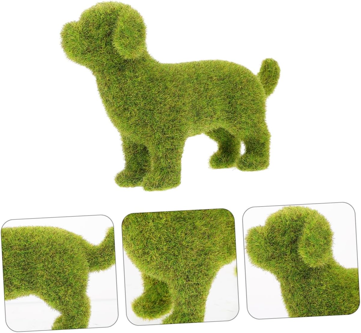 2Pcs Flocking Dog Decor Lifelike Animal Shaped Figurine for Garden Patio Lawn Decoration Charming Outdoor Ornament for Spring Atmosphere and Home Scenery