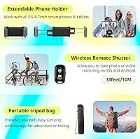 Vista 5 de Sensyne Soporte de trípode para teléfono de 64 pulgadas, trípode versátil para cámara y iPad con control remoto inalámbrico y soporte de teléfono 2