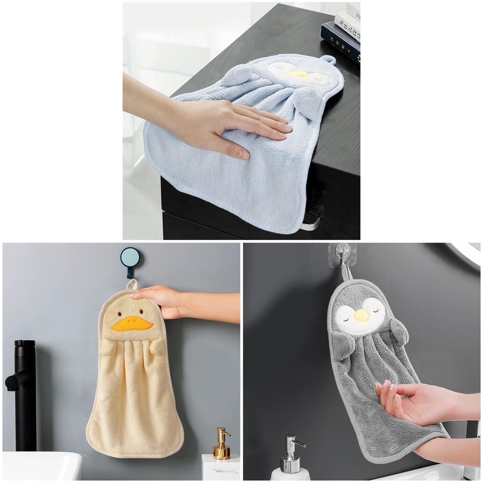 6 Asciugamani Asilo Con Animali - Microfibra Con Gancio Per Bambini - Foto 13