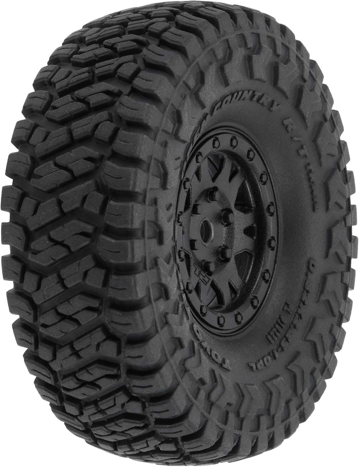 Pro-Line Racing Toyo Open Country R/T Trail 1.0" Tires Mounted on Mini Impulse Black Internal Bead-Loc 7mm Hex Wheels 4 for SCX24 Front or Rear PRO1022810