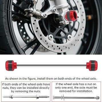 4Pcs Motorcycle Fork Frame Sliders, Aluminum Crash Protectors Decor | Fits 10-14.5 mm axles. Sacrificial impact protection for fork/frame/exhaust. Stylish carbon fiber decal. For sooter (Red)