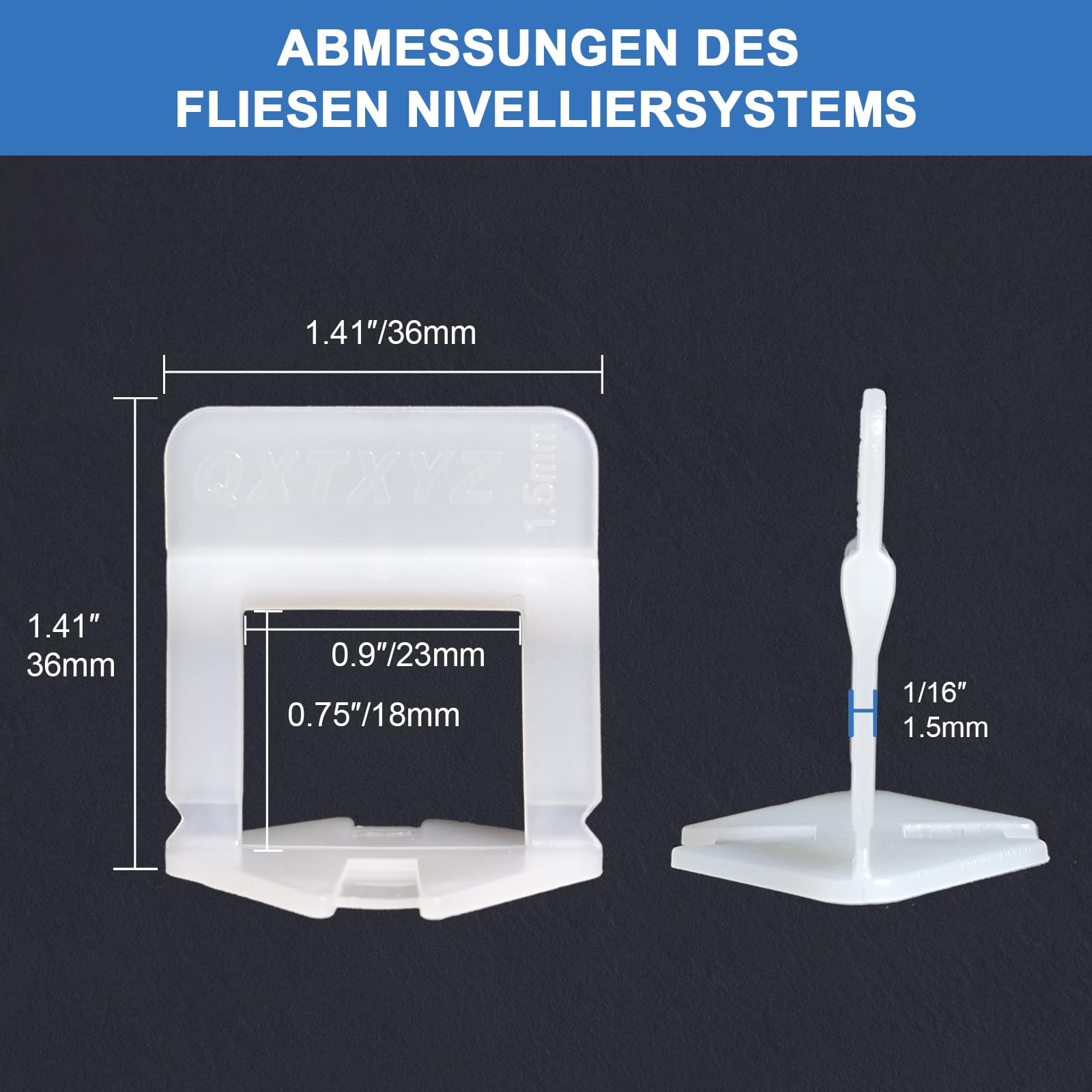 1.5mm Fliesen Nivelliersystem 2500 Stück Fliesenleger Werkzeug Fliesen Zubehör Fliesenverlegehilfe Zuglaschen für Fliesen Abstandshalter Fliesen Werkzeug für die Steinverlegung