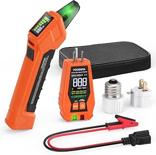 Focemta Circuit Breaker Finder Kit with GFCI Outlet Tester, Light Socket Adapter - Precise 90-135V AC Tracing Tool with Carrying Case