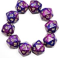 Vista 12 de SmartDealsPro Paquete de 10 dados poliédricos D20 de 20 caras para juego de mesa DND RPG MTG (color brillante)