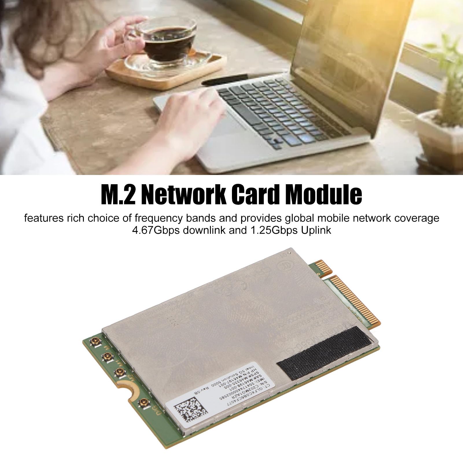 5G LTE Network Card, Plug and Play Accurate Size FM350 GL Network Card, 4.67Gbps Downlink 1.25Gbps Uplink for Desktop