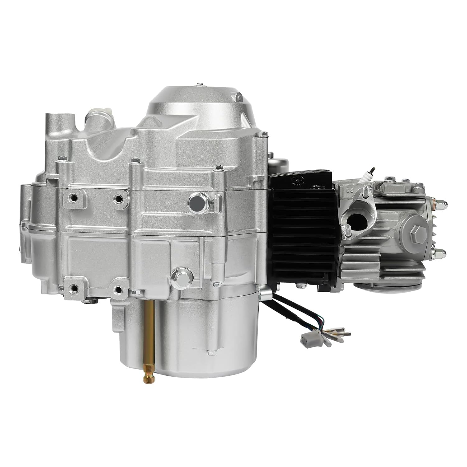 125cc 4-Stroke Semi Auto Engine Motor, 4 Speed CDI Engine W/Reverse, Single Cylinder Air-Cooling Motor Electric Starter Engine Motor Complete Kit Fit Pit ATV Quad Bike Go Kart