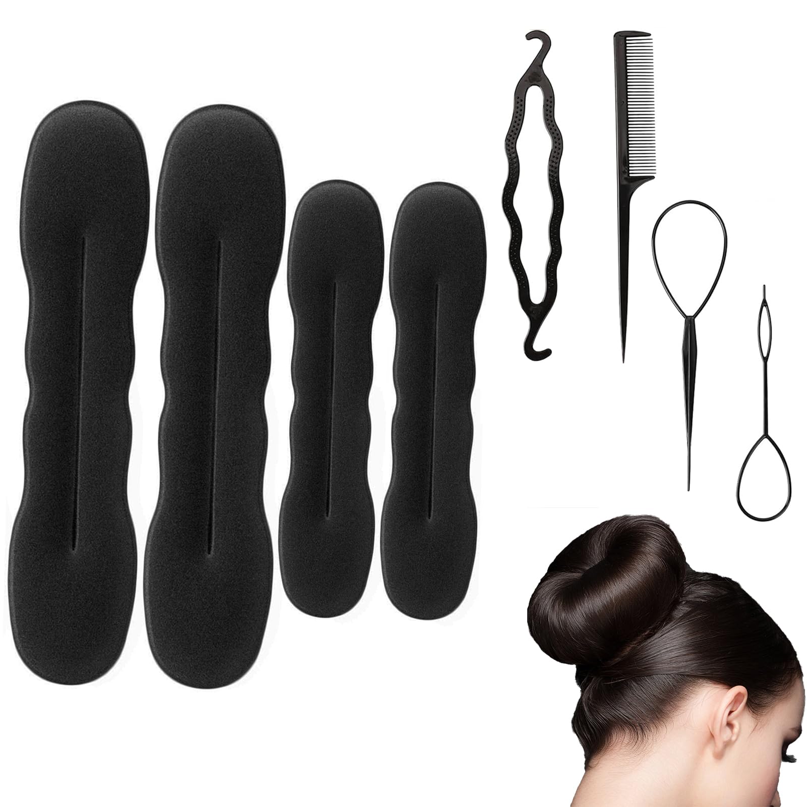 8 pezzi strumenti per intrecciare i capelli, accessorio per capelli chignon, per donne e ragazze con medio-lunghi