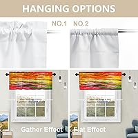 Vista 1025 de Cenefas de cocina modernas con patrón de cobre marrón dorado para ventanas, cenefas opacas abstractas de marcas de arañazos y cortinas opacas