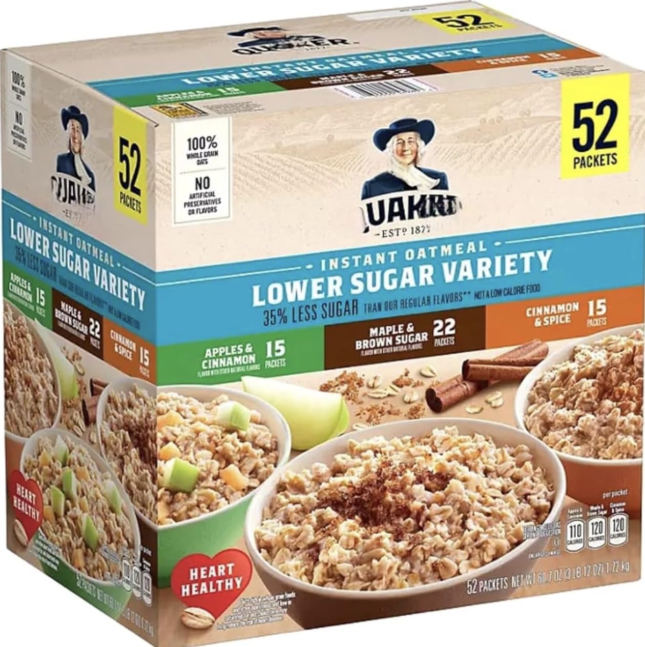 Avena Instantánea con Menos Azúcar - Pack Variedad 52 Unidades