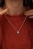 NEREZE 925 Sterling Aquamarine Stone Clover Necklace Women's Silver Necklace