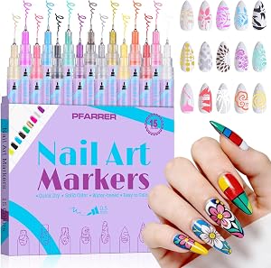 15 Colors Nail Art Pens Set, 2026 New Nail Art Markers for Gel Nails, DIY Nail Art Pens for Painting Nails, Quick-drying Nail for DIY Nails Art Design Manicure Tools TA640-15