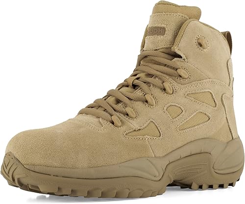 Miniatura 10 de Reebok Botas de seguridad Rb Rapid Response para hombre de 6 pulgadas con cremallera lateral militar y táctica