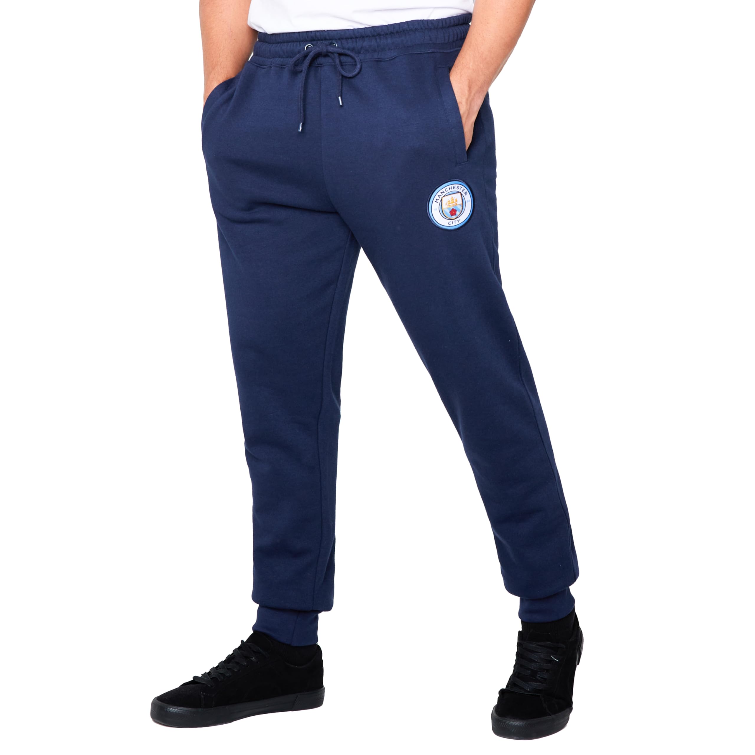 Manchester City Men's Navy F.c. Sweatpants With 2 Pockets And Cuffed Ankles (, 3XL)