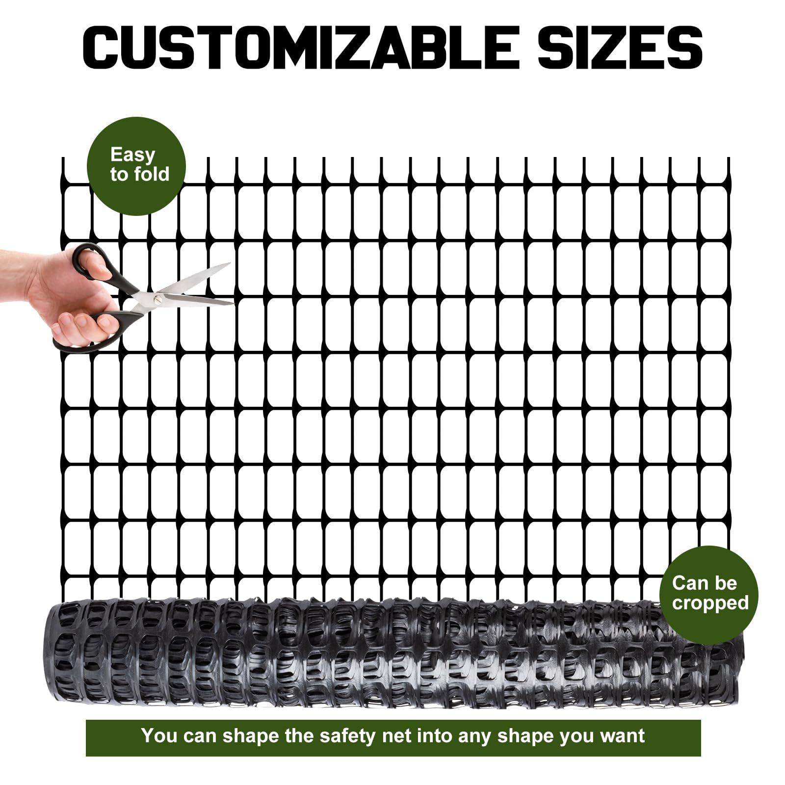 Begrenzungszaun 1m x 30m Mobiler Zaun Komplett-Set mit 25 Pfählen (115 cm) & 100 Kabelbindern – Universal Hundezaun, Hühnerzaun, Weidezaun, Gartennetz für Garten, Haus, Hof