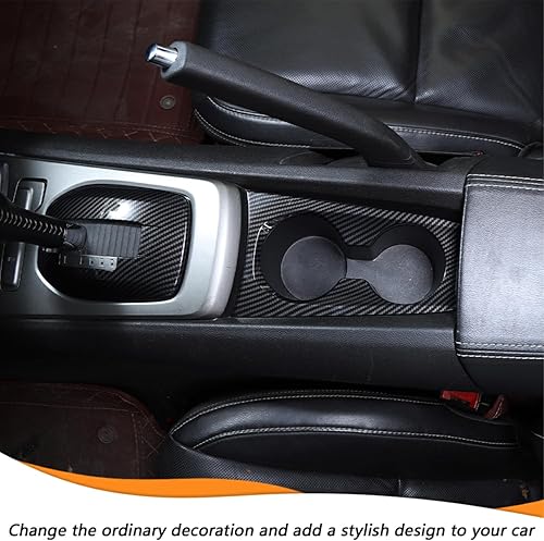 Miniatura 6 de JeCar Para Camaro Fibra de Carbono Interior Kits Accesorios para 2010 2011 2012 2013 2014 2015 Chevrolet Chevy Camaro Gear Shift Cup Holder Cover