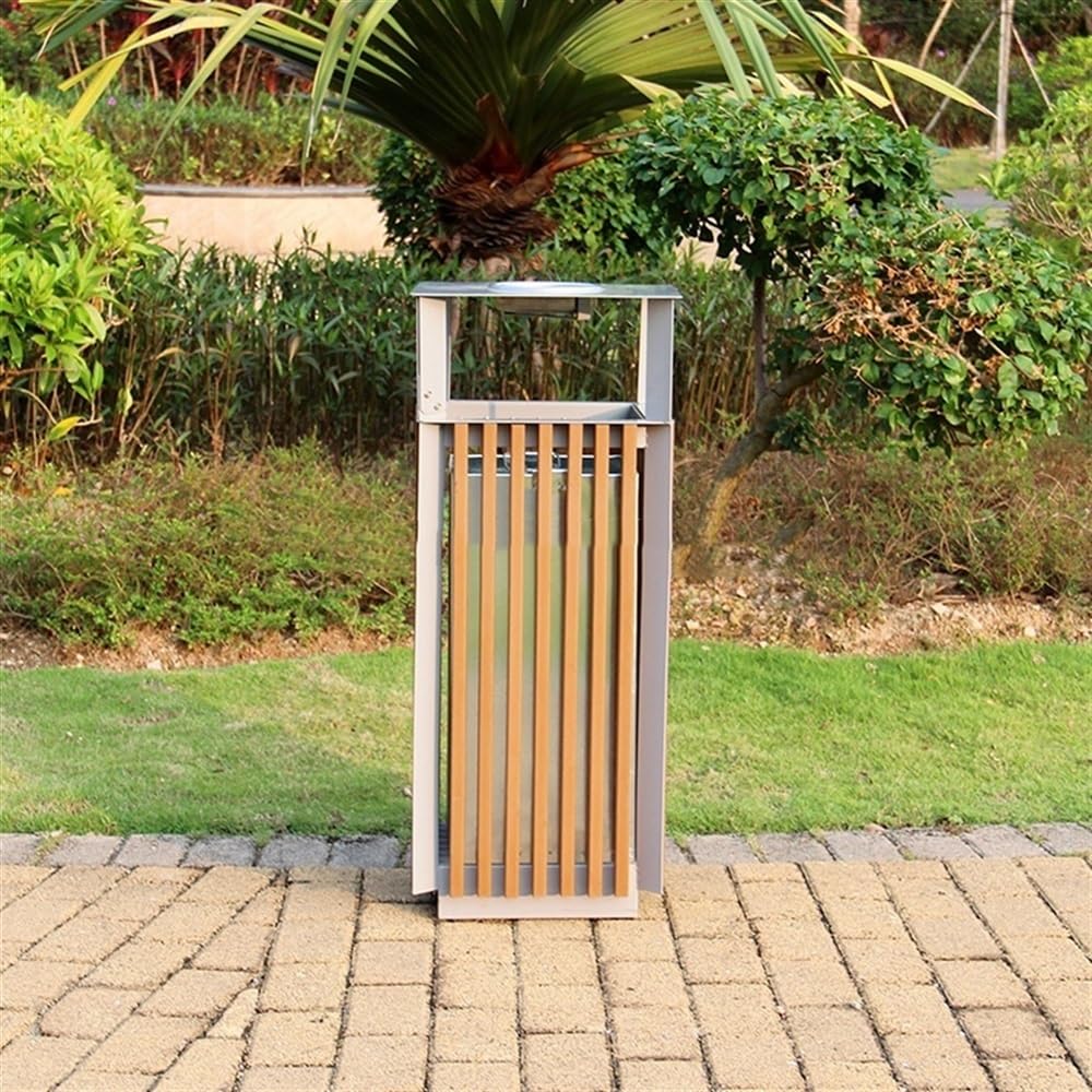 Outdoor Trash Can komercyjny kosz na śmieci, metalowy pojemnik do recyklingu do użytku na zewnątrz z wyjmowanym pojemnikiem wewnętrznym, pojemnik na śmieci