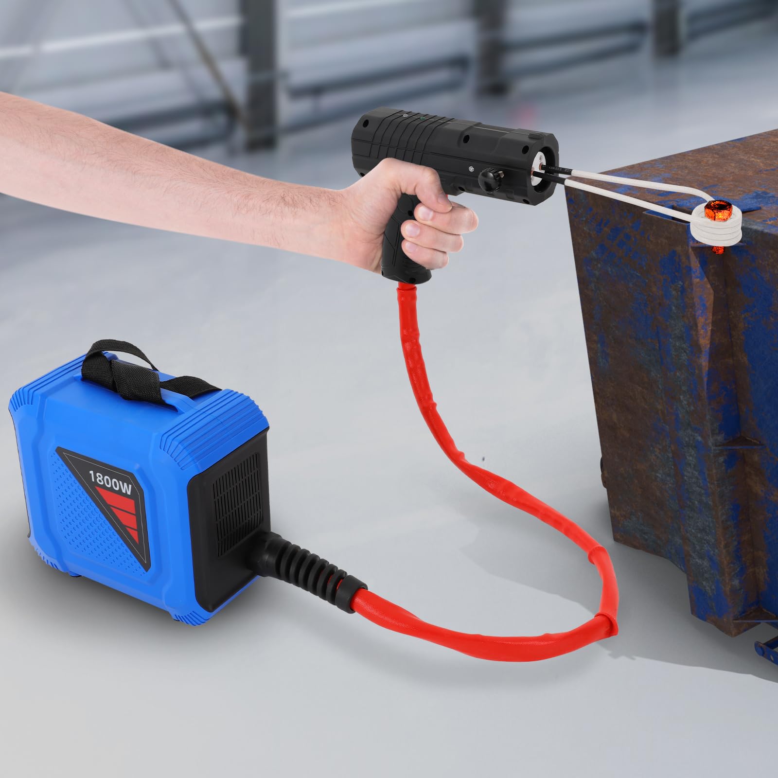 Dispositivo di Riscaldamento a Induzione Magnetico 1800W Portatile Senza Fiamma Riscaldatore a Induzione Magnetico Riscaldamento a Induzione per Auto con 4 Bobine di Riscaldamento per