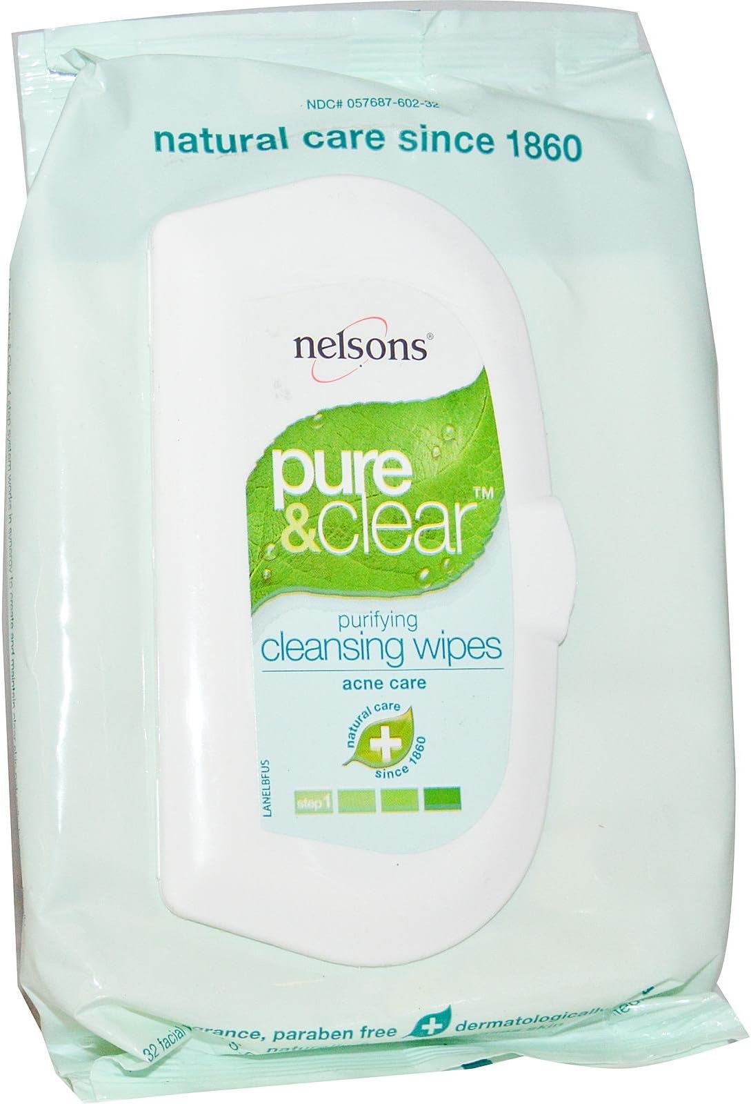 Nelsons Pure and Clear Purifying Daily Facial Wipes - 32 Wipes