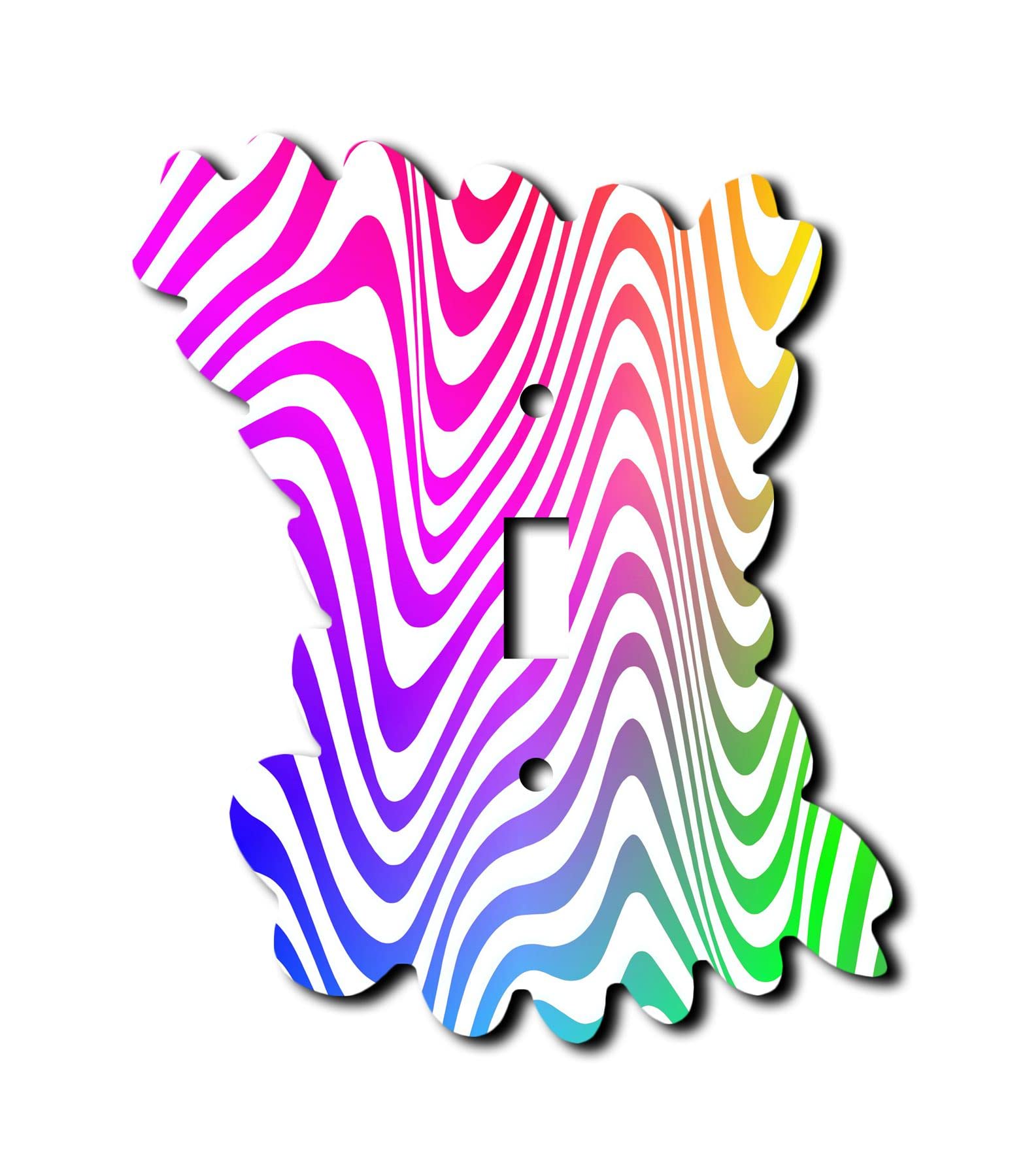 Off The Wall Plates - Fun Squigley Rainbow Decorative Acrylic Electrical Cover - Single Light Switch