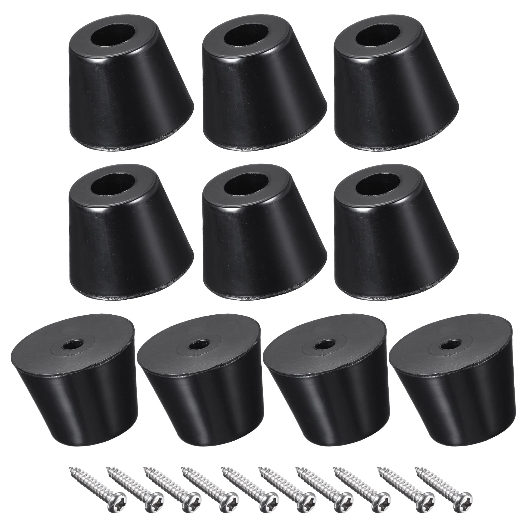 Uxcell 18-Pack Rubber Bumper Feet – 0.28"H X 0.51"W, Round Pads With Stainless Steel Washer & Screws For Furniture & Appliances