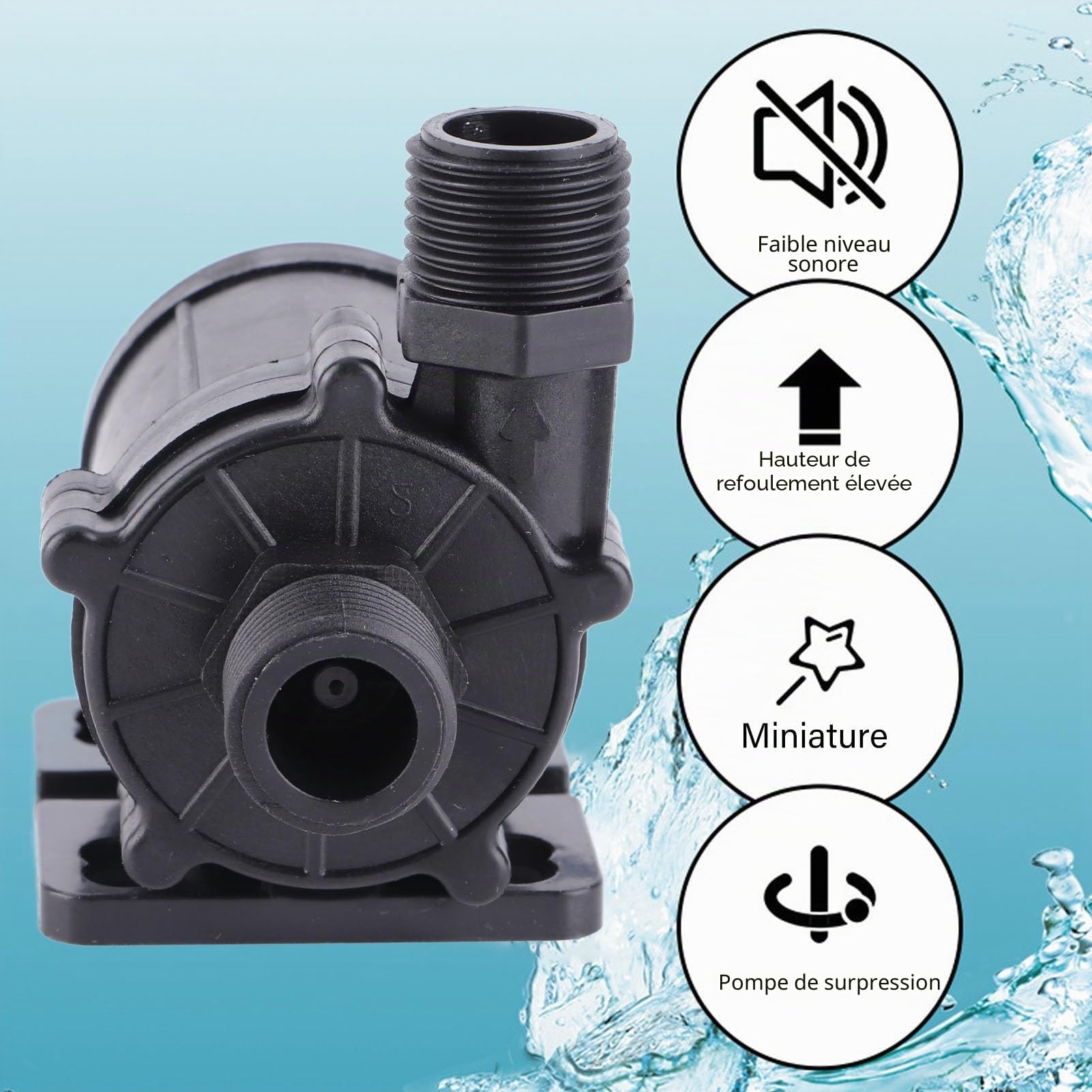 DC12V 30W 13L/min 12m Pompe de Surpression Pompe à Eau à Membrane Auto-amorçante Boîtier ABS Moteur en Cuivre