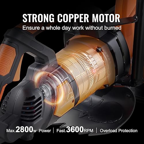 Miniatura 4 de VEVOR Sierra Eléctrica para Concreto, 16 pulgadas, Cortadora de Sierra Circular con Motor de 3200 W con Profundidad de Corte Ajustable Máx. de 6