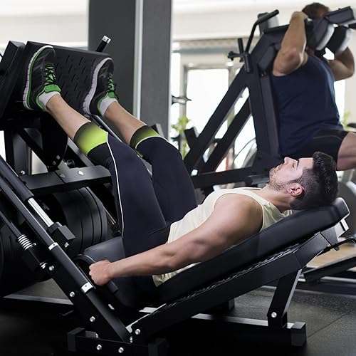 Miniatura 7 de RitFit Máquina de sentadillas para prensa de piernas, máquina profesional de prensa de piernas ajustable para gimnasio en casa con rodamiento